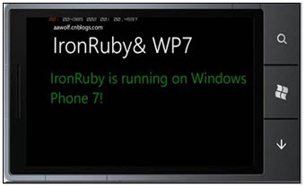 Windows Phone7еIronRuby